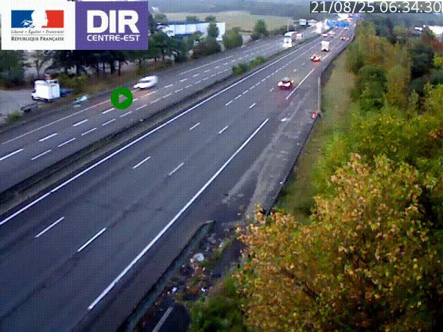 Caméra de circulation à Saint-Priest à la jonction entre l'A43 et l'A46 en direction de Marseille