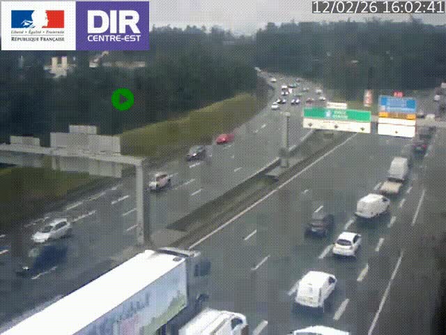 Caméra de circulation routière sur le boulevard périphérique Laurent Bonnevay de Lyon (D383) à hauteur de Bron, avant la jonction avec l'A43. Vue orientée vers l'échangeur