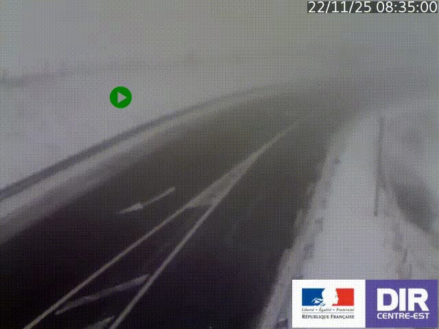 Webcam sur le col Pin Bouchain, vue orientée vers Roanne, en provenance de Lyon sur la nationale 7 (N7)