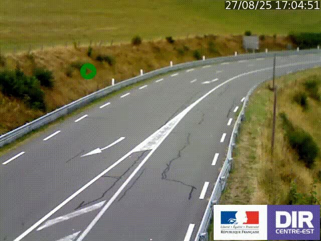 Webcam sur le col Pin Bouchain, vue orientée vers Roanne, en provenance de Lyon sur la nationale 7 (N7)