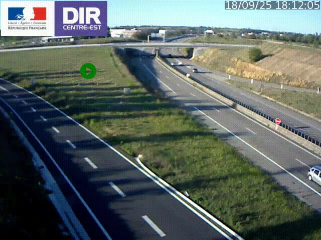 Webcam sur le contournement de Valence, sur la Nationale 7, caméra orientée vers Lyon