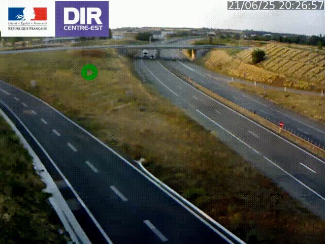 Webcam sur le contournement de Valence, sur la Nationale 7, caméra orientée vers Lyon