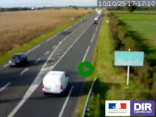 Webcam routière sur la RN7 à hauteur de Toulon-sur-Allier, entre Moulins et Vichy