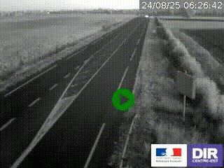 Webcam routière sur la RN7 à hauteur de Toulon-sur-Allier, entre Moulins et Vichy