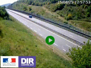 Webcam au niveau du col de Bois Clair à hauteur de Cluny sur la N79. Vue orientée vers Mâcon