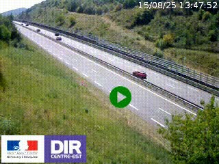 Webcam au niveau du col de Bois Clair à hauteur de Cluny sur la N79. Vue orientée vers Mâcon