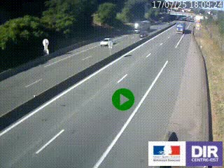Caméra autoroutière sur l'A47 à hauteur de Givors, a proximité de Lyon. La webcam est orientée vers Lyon
