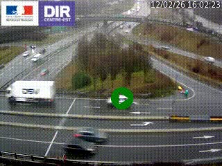 Webcam traffic à Grenoble-sud sur l'autoroute A480. Vue orientée vers l'entrée et la sortie de Grenoble