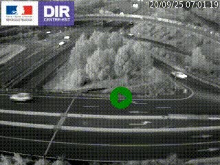 Webcam traffic à Grenoble-sud sur l'autoroute A480. Vue orientée vers l'entrée et la sortie de Grenoble