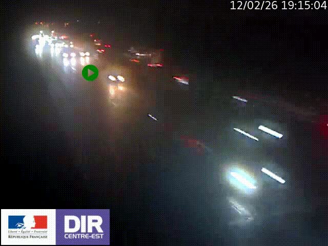 Caméra trafic à la jonction entre l'A46 (Rocade-est de Lyon) et l'A42 à hauteur de Vault-en-Velin en direction de Marseille