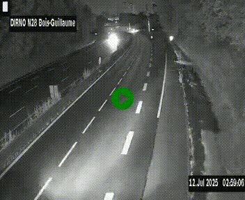 Webcam routière à hauteur de Bois-Guillaume en périphérie de Rouen. Vue orientée vers Rouen