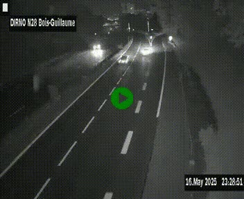 Webcam routière à hauteur de Bois-Guillaume en périphérie de Rouen. Vue orientée vers Rouen