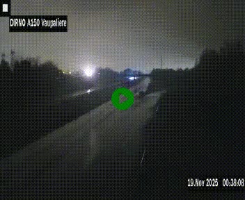 Webcam autoroute A150 à hauteur de La Vaupalière en périphérie de Rouen. Vue orientée vers Rouen