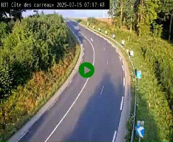 Webcam en haut de la Côte des Carreaux sur la N31 à Avesnes-en-Bray. Vue orientée vers Rouen