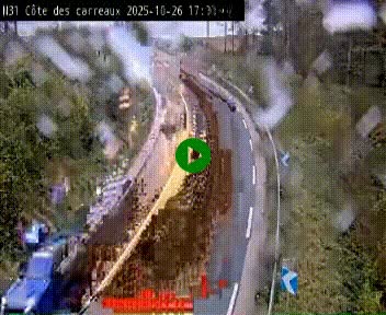 Webcam en haut de la Côte des Carreaux sur la N31 à Avesnes-en-Bray. Vue orientée vers Rouen