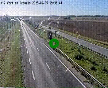 Webcam à hauteur de Vert-en-Drouais sur la N12, en périphérie de Dreux. Vue orientée vers Alençon