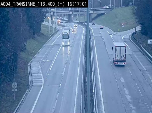 Webcam dans les Ardennes sur l'E411 à hauteur de Transinne. Vue orientée vers le sud de la Belgique