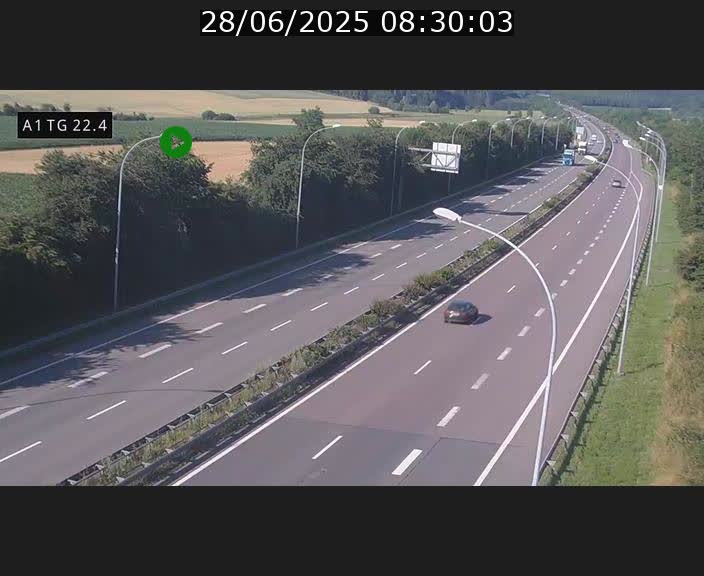 Traffic live webcam Luxembourg Flaxweiler - A1 direction Luxembourg - BK 22.4