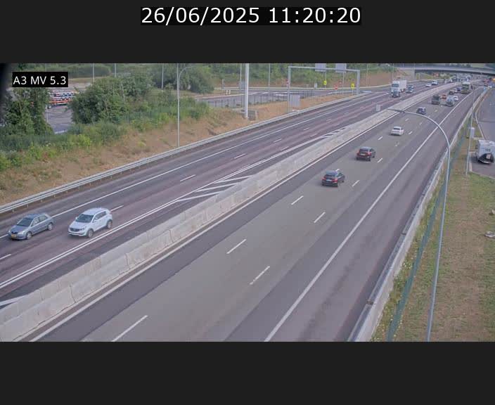 Webcam à l'Aire de Berchem au Luxembourg sur l'A3. Vue orientée vers la France
