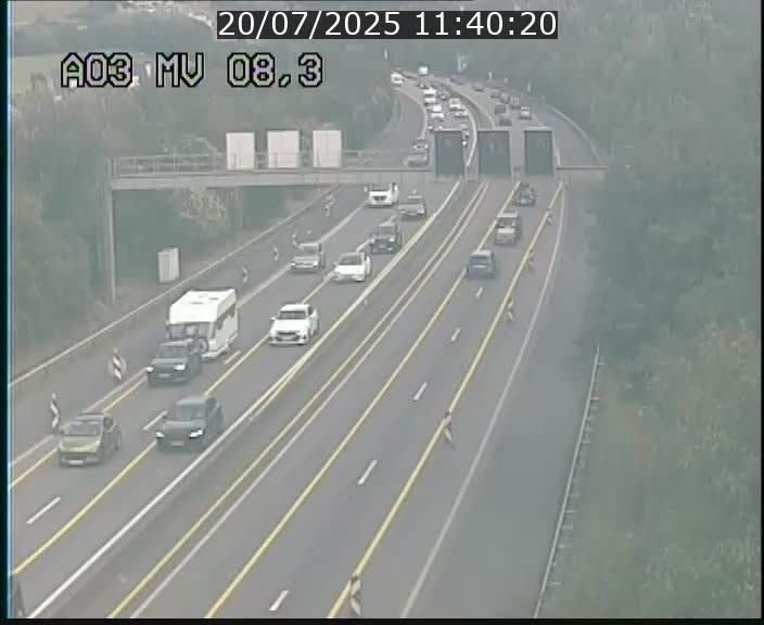 Webcam Autoroute après la Croix de Bettembourg en direction de Luxembourg sur l'A3