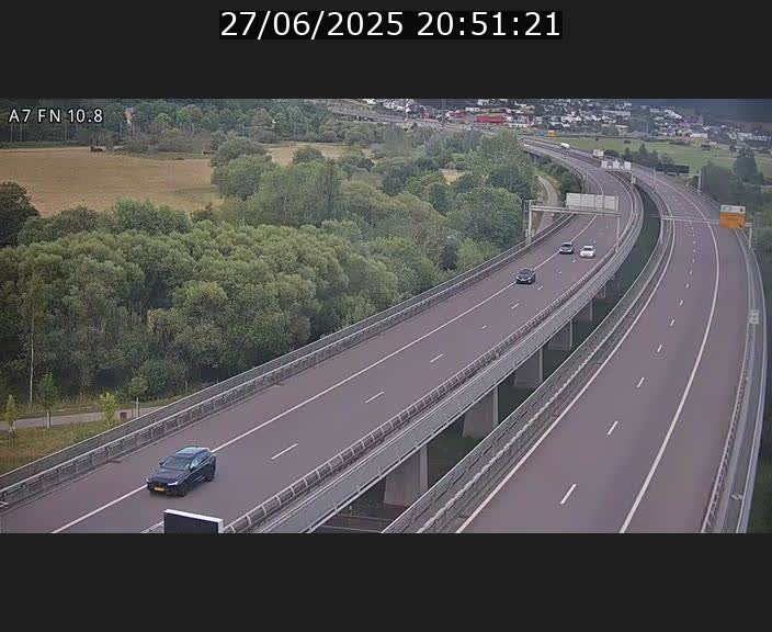 Caméra trafic Luxembourg - A7, Tunnel Gousselerbierg, sortie sud, direction rond-point Lorentzweiler (BK 10.8)