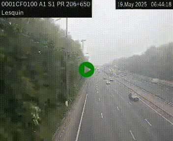 Webcam autoroute A1 à hauteur de Lesquin. Vue orientée vers Lille