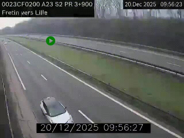 Webcam autoroute A23 à hauteur de Fretin. Vue orientée vers Lille