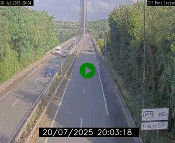Webcam sur la N165 après le Pont de l'Iroise, à l'entrée de Brest