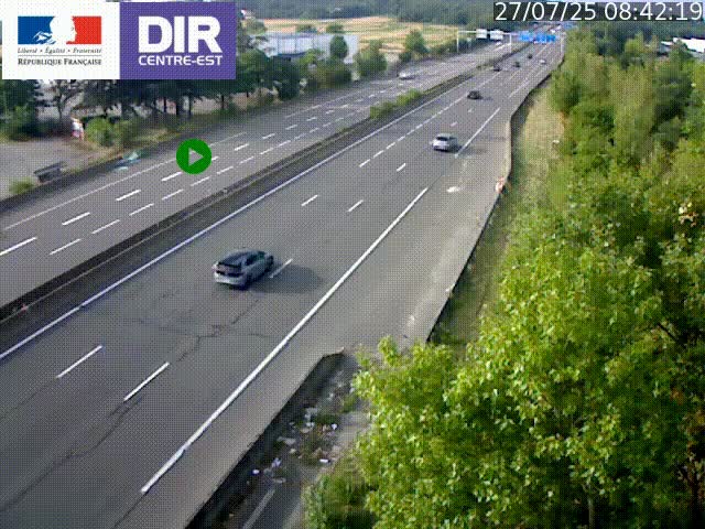 Caméra de circulation à Saint-Priest à la jonction entre l'A43 et l'A46 en direction de Marseille