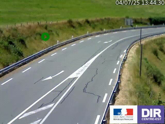 Webcam sur le col Pin Bouchain, vue orientée vers Roanne, en provenance de Lyon sur la nationale 7 (N7)