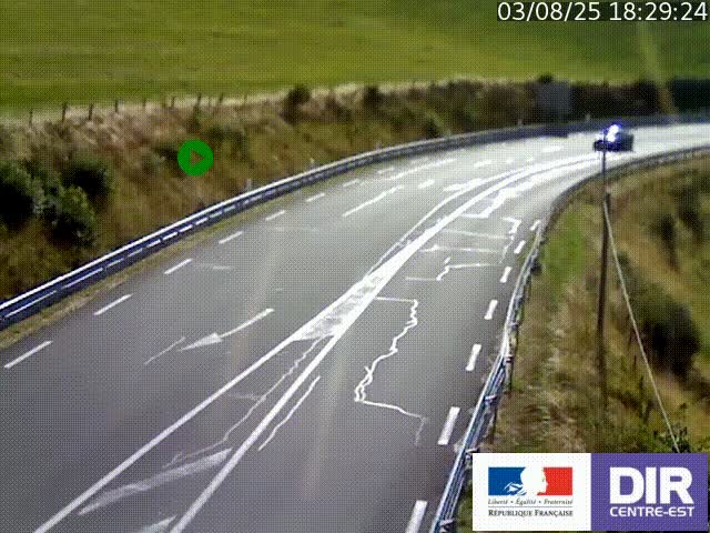Webcam sur le col Pin Bouchain, vue orientée vers Roanne, en provenance de Lyon sur la nationale 7 (N7)