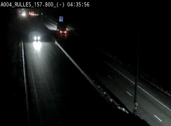 Webcam à Marbehan sur l'E411 à hauteur de la sortie 28a Rulles. Vue orientée vers Bruxelles