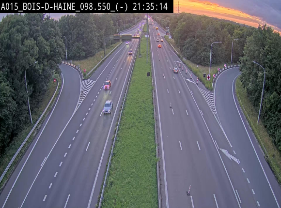 Webcam autoroute Belgique - Bois d'Haine - E42 - BK 98.6