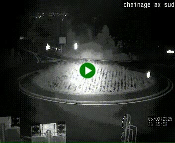 Webcam au nord d'Ax-les-Thermes au niveau de l'aire de chaînage de la N20. Vue orientée vers les Pyrénées, en direction de Pas de la Case