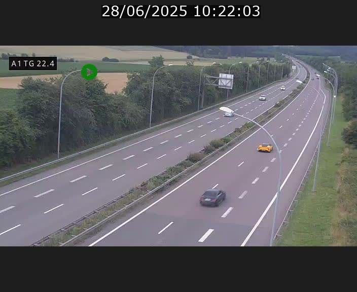 Traffic live webcam Luxembourg Flaxweiler - A1 direction Luxembourg - BK 22.4