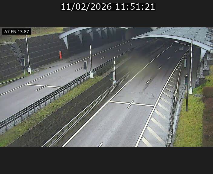 Caméra trafic Luxembourg - A7, Tunnel Gousselerbierg, entrée nord, direction Lorentzweiler