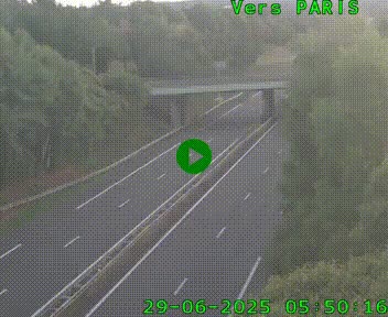 Caméra routière sur l'autoroute A20 au nord de Limoges, à la jonction avec la N520. Vue orientée vers Paris