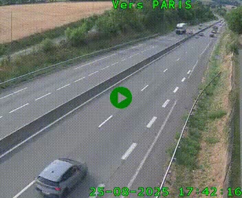 Caméra routière sur l'autoroute A20 à Saint-Hilaire-Bonneval, au sud de Limoges. Vue orientée vers Paris