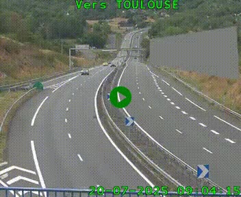 Caméra routière sur l'autoroute A20 à Noailles, en périphérie de Brive-la-Gaillarde. Vue orientée vers Toulouse