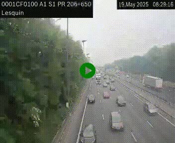 Webcam autoroute A1 à hauteur de Lesquin. Vue orientée vers Lille