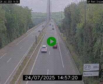 Webcam sur la N165 après le Pont de l'Iroise, à l'entrée de Brest