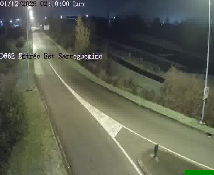 Point de vue trafic déployé sur D662 (France) à Sarreguemines, regardant vers Sarreguemines, aidant conducteurs et services à anticiper les flux.