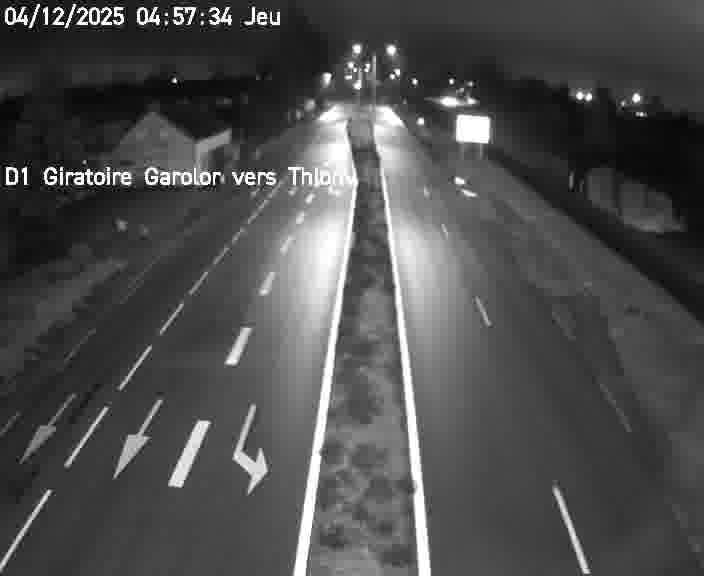 Webcam de surveillance sur D1 (France) à Ennery, cadrée vers Thionville, proposant une information routière utile aux déplacements quotidiens.