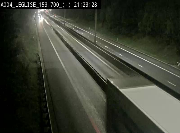 Webcam autoroute A4 (E411-E25) à Léglise, avant la jonction avec la N40. Vue orientée vers Bruxelles
