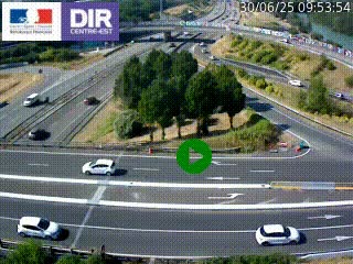 Webcam traffic à Grenoble-sud sur l'autoroute A480. Vue orientée vers l'entrée et la sortie de Grenoble