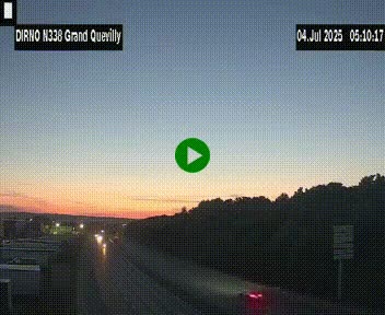 Webcam routière sur N338 à hauteur de Grand-Quevilly en périphérie de Rouen. Vue orientée vers Rouen