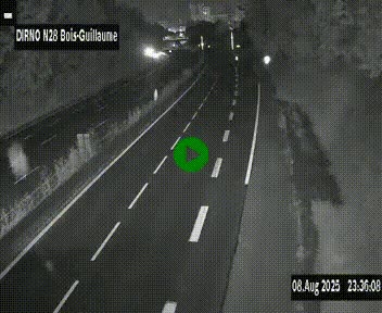 Webcam routière à hauteur de Bois-Guillaume en périphérie de Rouen. Vue orientée vers Rouen