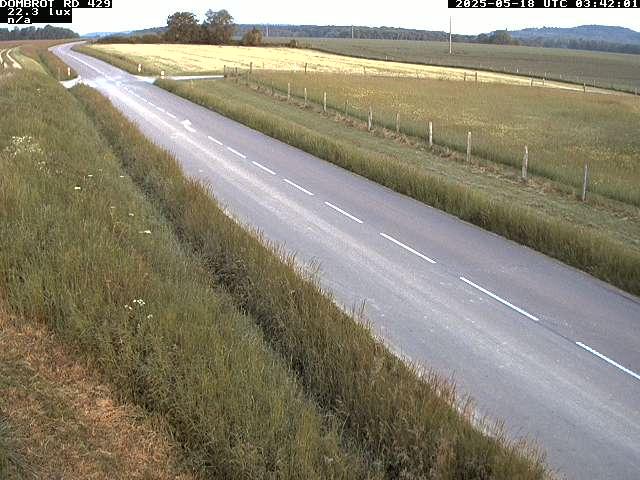 Webcam à Dombrot-le-Sec dans le département des Vosges sur la D429 à 407 mètres d'altitude
