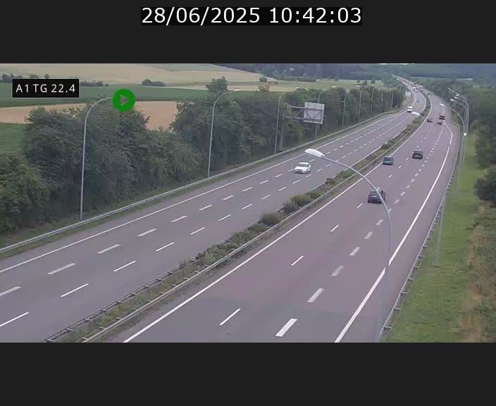 Traffic live webcam Luxembourg Flaxweiler - A1 direction Luxembourg - BK 22.4