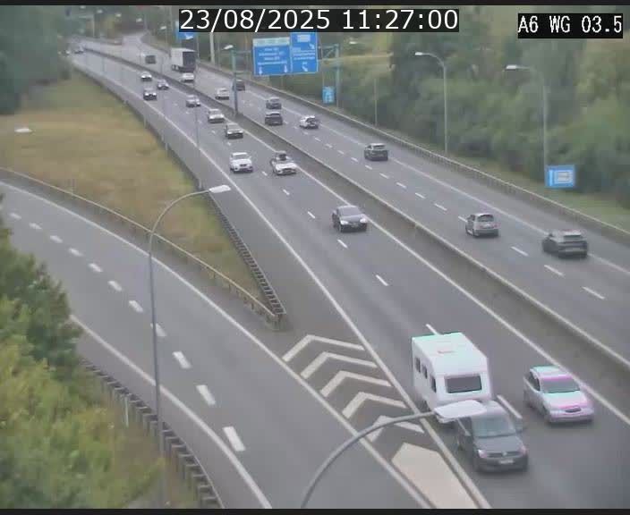 Traffic live webcam Luxembourg - Croix de Cessange - A6 - BK 3.5 - direction France/Allemagne